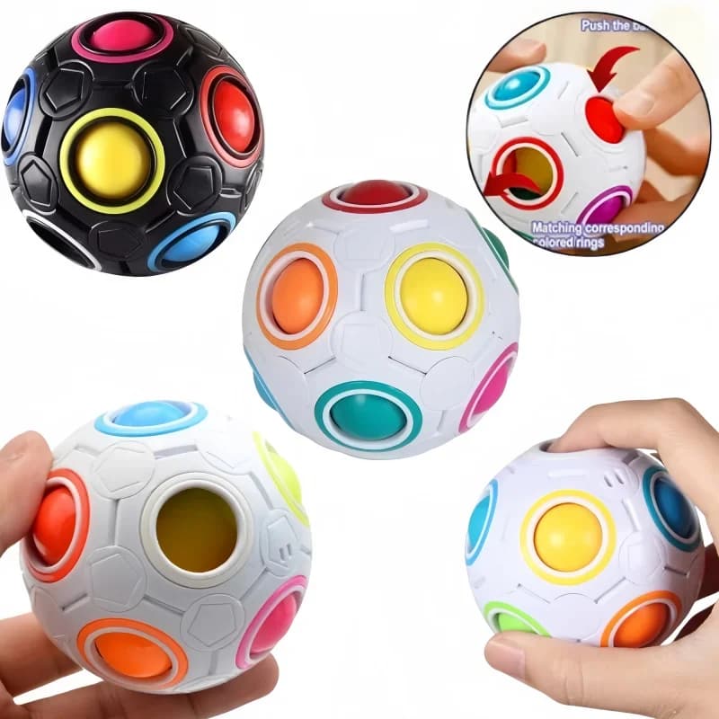 Cube anti-Stress magique pour enfants, jouets Puzzle boules arc-en-ciel, jouet éducatif pour enfants