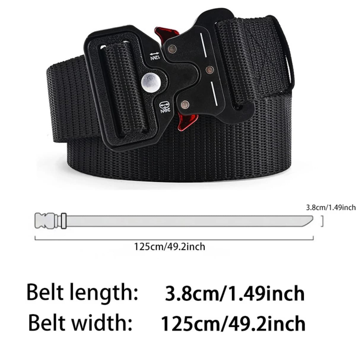 Ceinture tactique à boucle en plastique pour hommes, oreilles rouges, ventilateur militaire multifon