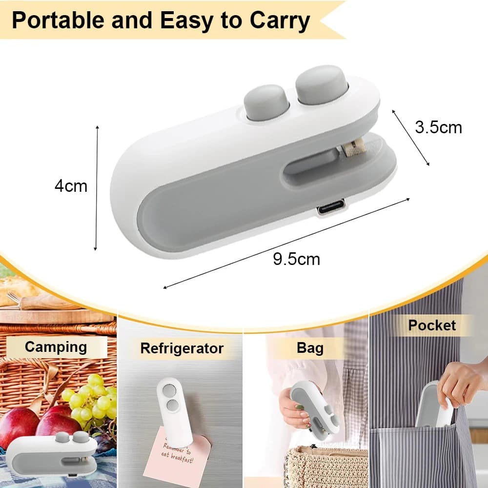 Mini Machine à sceller 2 en 1, thermoscelleuse rechargeable par USB, sac de rangement, emballage en 