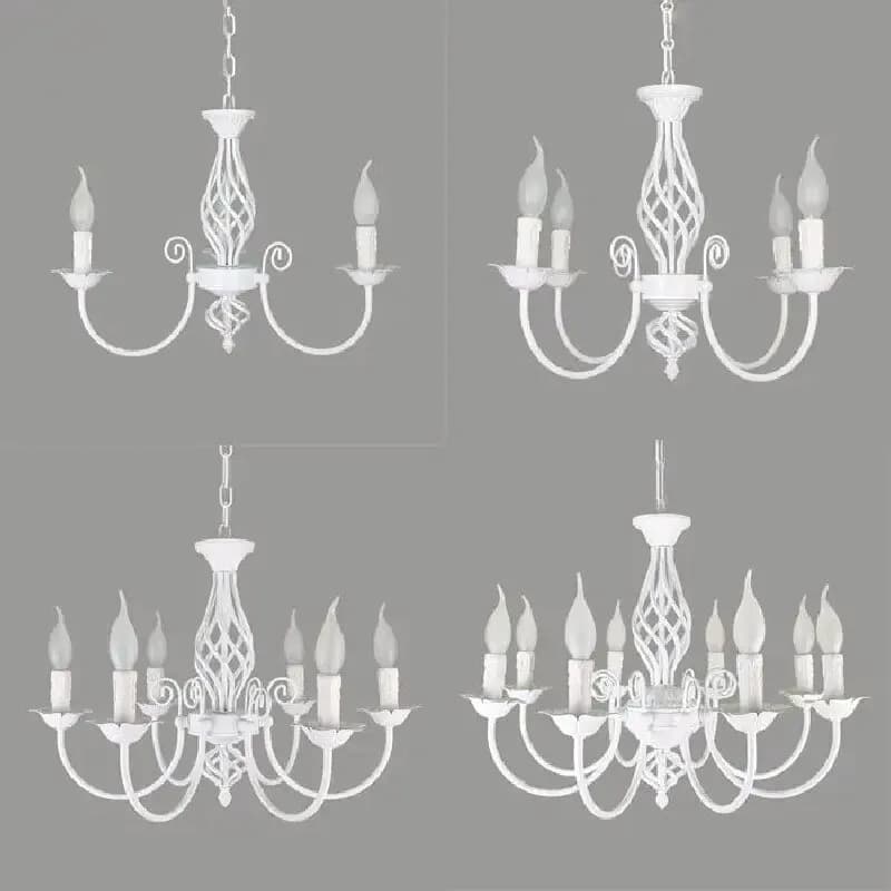 Lampes suspendues en fer d'intérieur européennes ampoule E14 lampes LED lustre de branche d'art déco