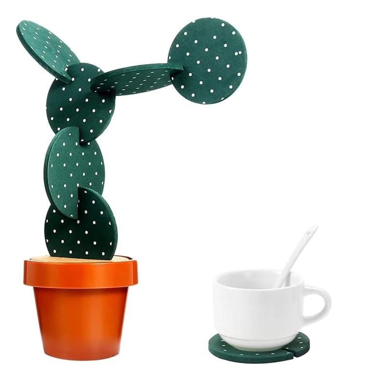 Dessous verre Cactus en EVA, isolation thermique domestique, antidérapant, bricolage, écologique, ta
