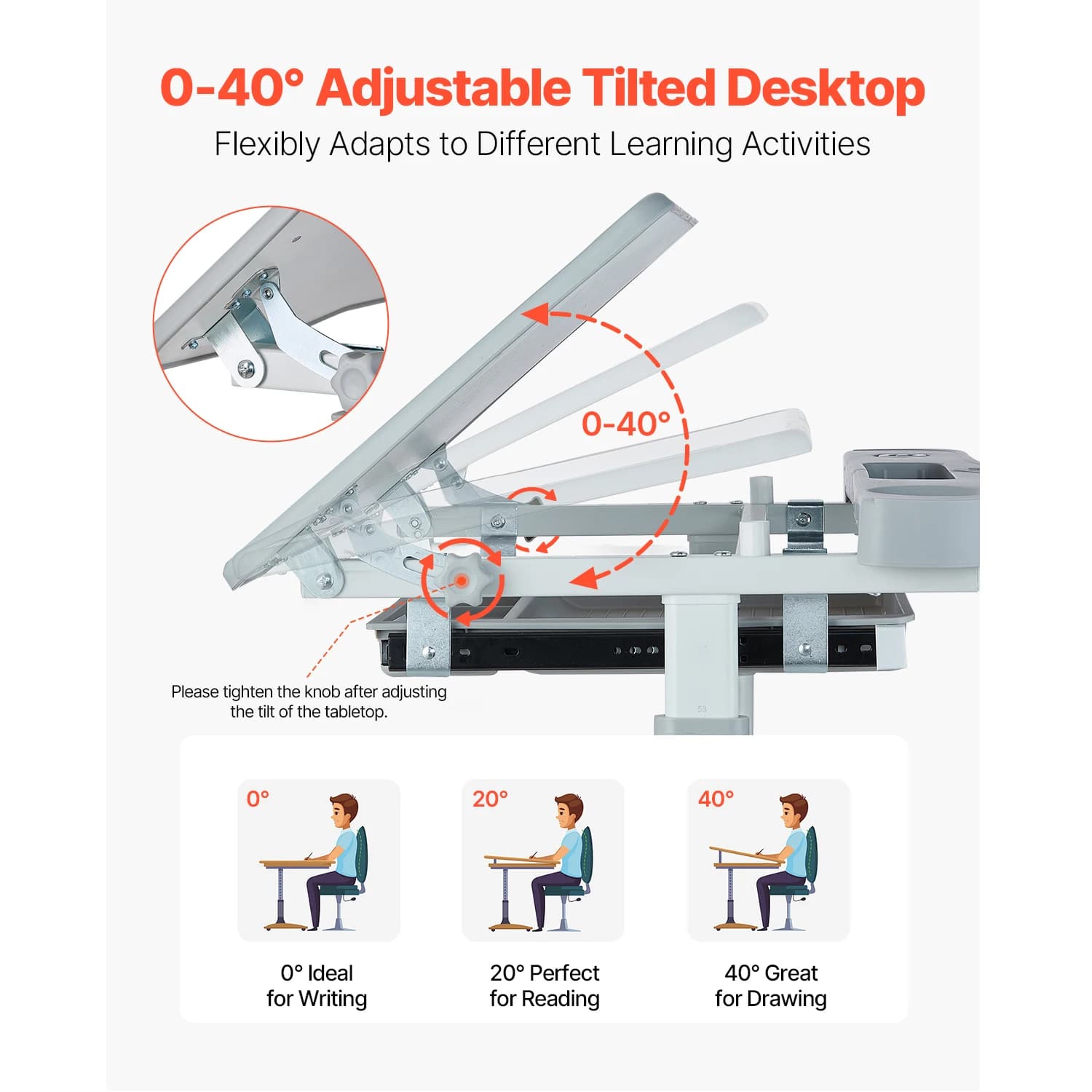 SucceBuy Ensemble chaise et bureau d'étude pour enfants Bureau d'étude et chaise pour enfants avec l