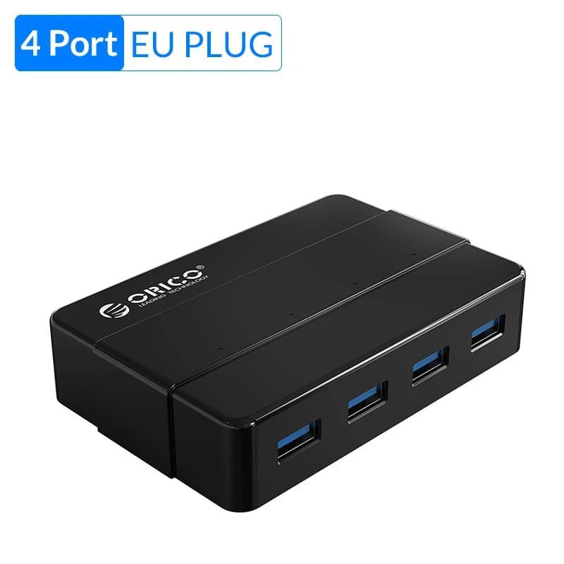 ORICO-airies USB 3.0 haute vitesse avec adaptateur secteur 12V, 4 à 7 ports, répartiteur OTG pour or