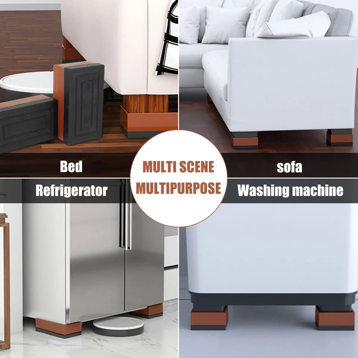 4 pièces/ensemble ascenseurs de bureau réglables extensions de jambes rehausseurs de meubles de lit 