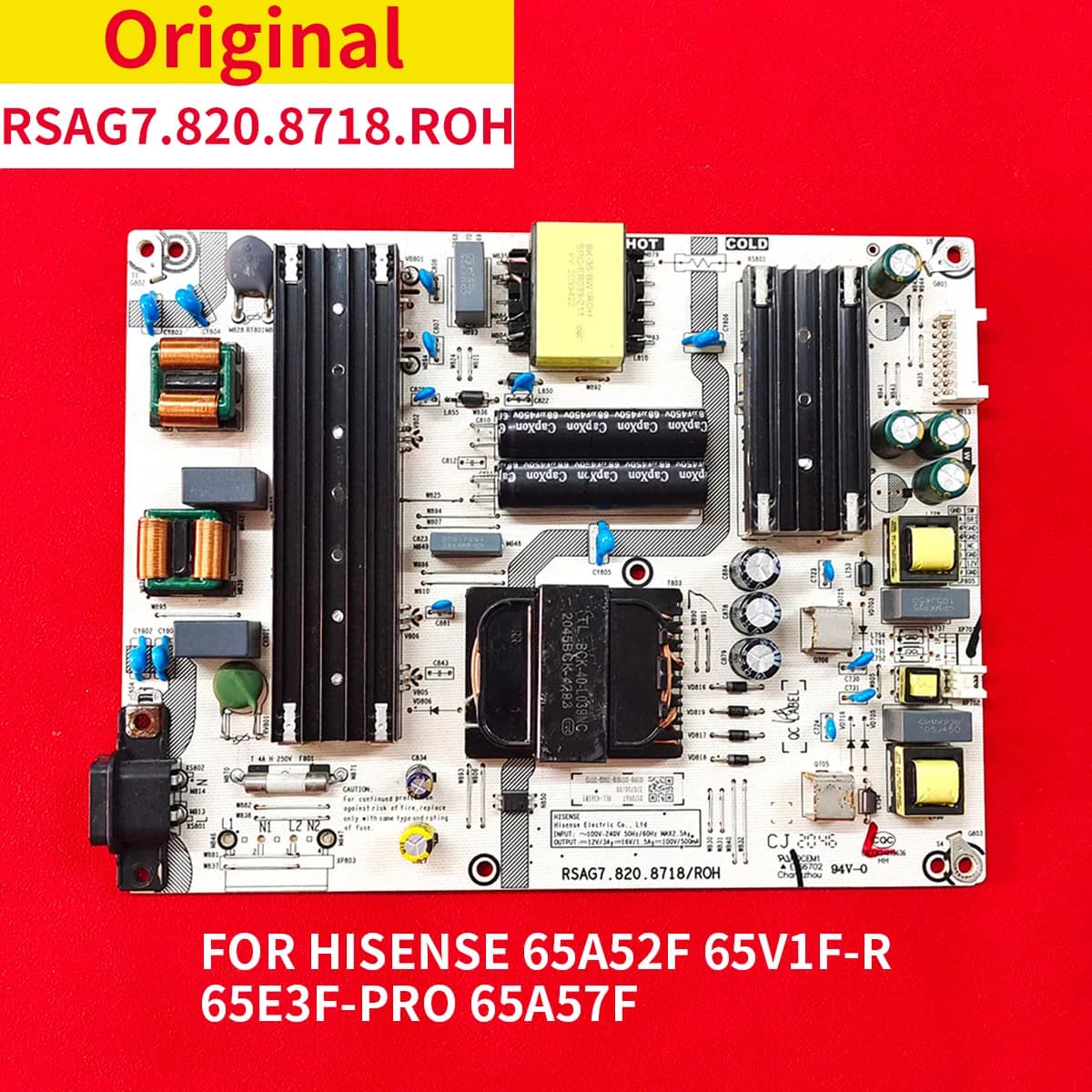 Carte d'alimentation originale RSAG7.820.8718.ROH pour écran Hisense 65A52F 65V1F-R 65E3F-PRO 65A57F