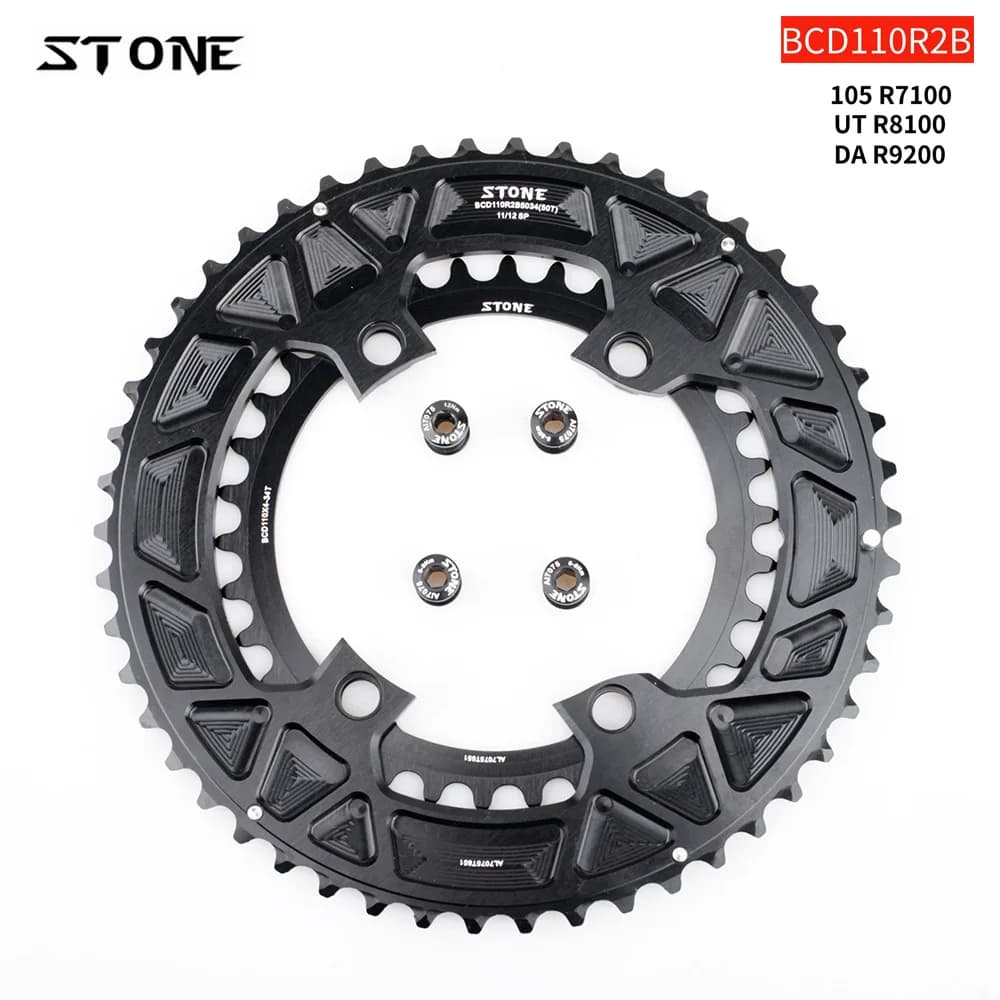 STONE-Double plateau BCD 110mm, 4 boulons pour vélo de route 105 R7100 Ultegra R8100 R9200 Dura Zan