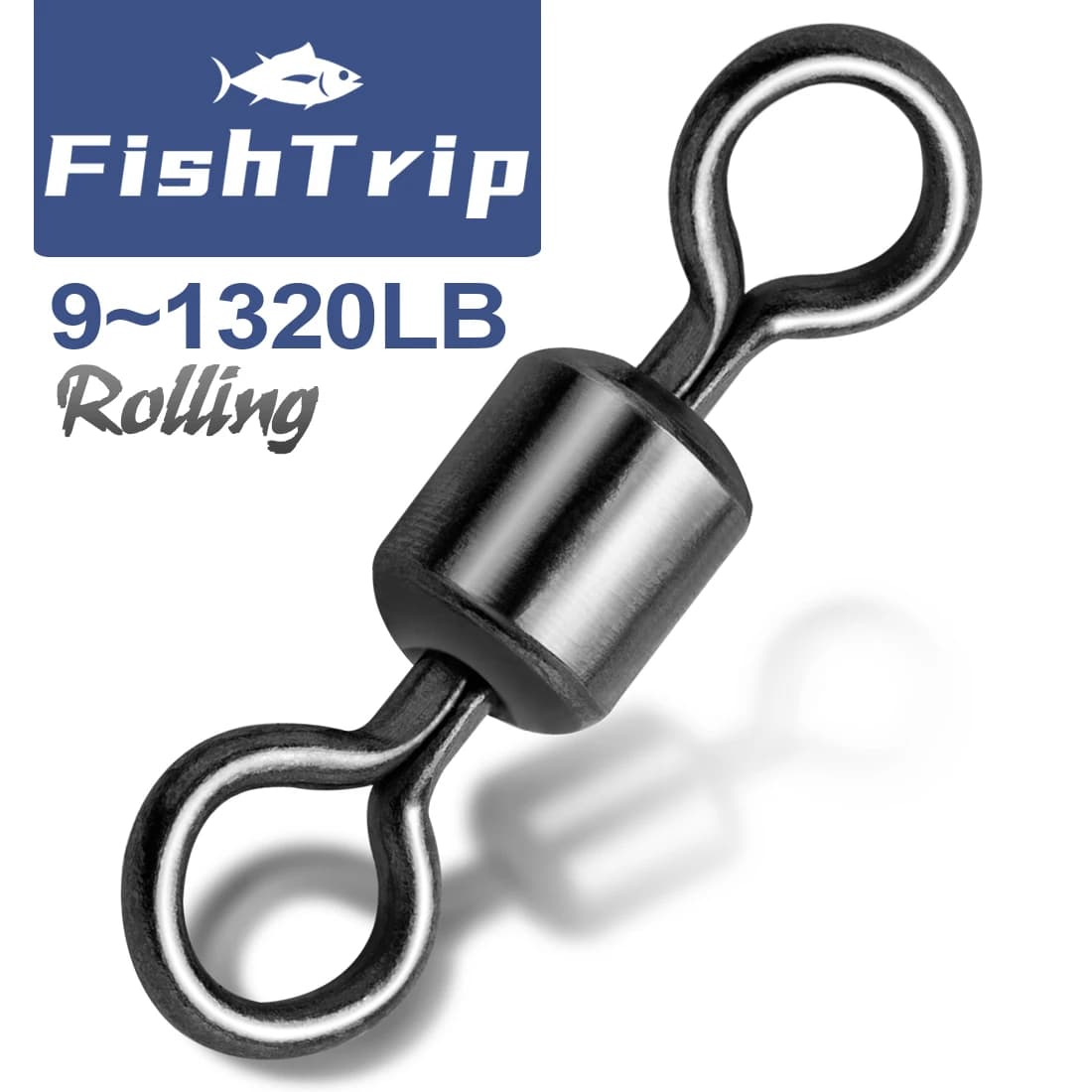 FishTrip-Pivots à baril roulant en acier inoxydable, émerillons de pêche, matériel d'eau salée, dégr