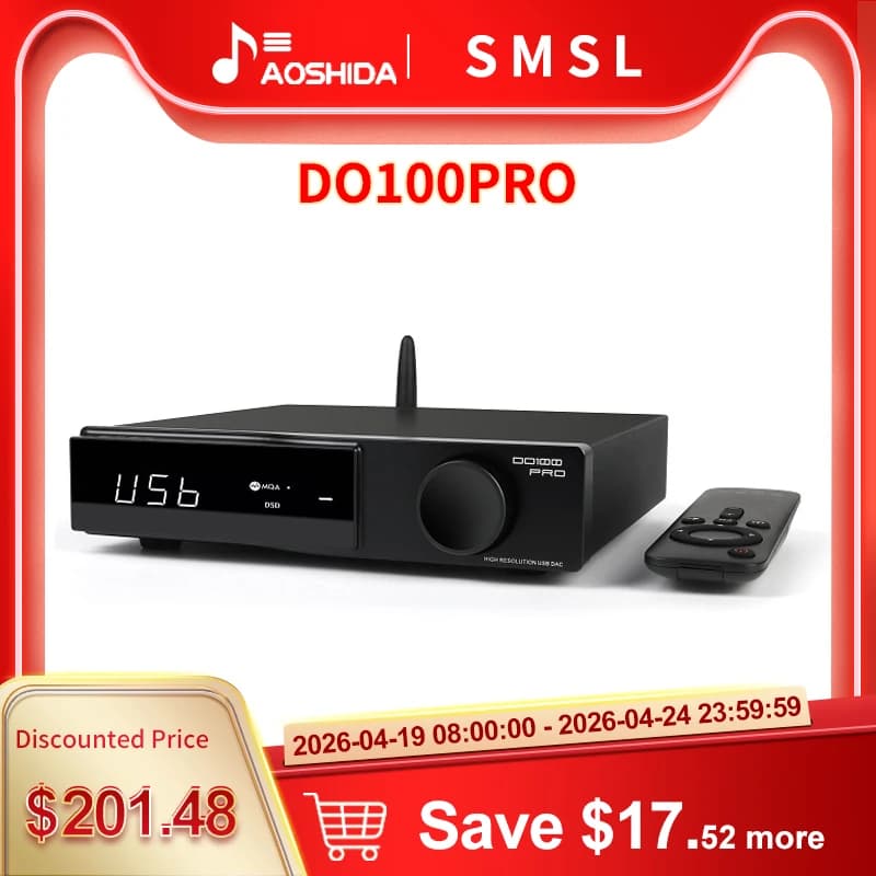 SMSL DO100 Pro, décodeur double DAC MQA haute résolution ES9039Q2M, Bluetooth 5.1 DSD512, OPA1612, H