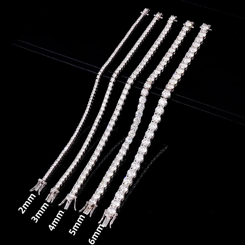 Bracelet Tennis Moissanite D VVS1 Prix Usine en Argent Sterling S925 Plaqué Or 18 carats avec Certif
