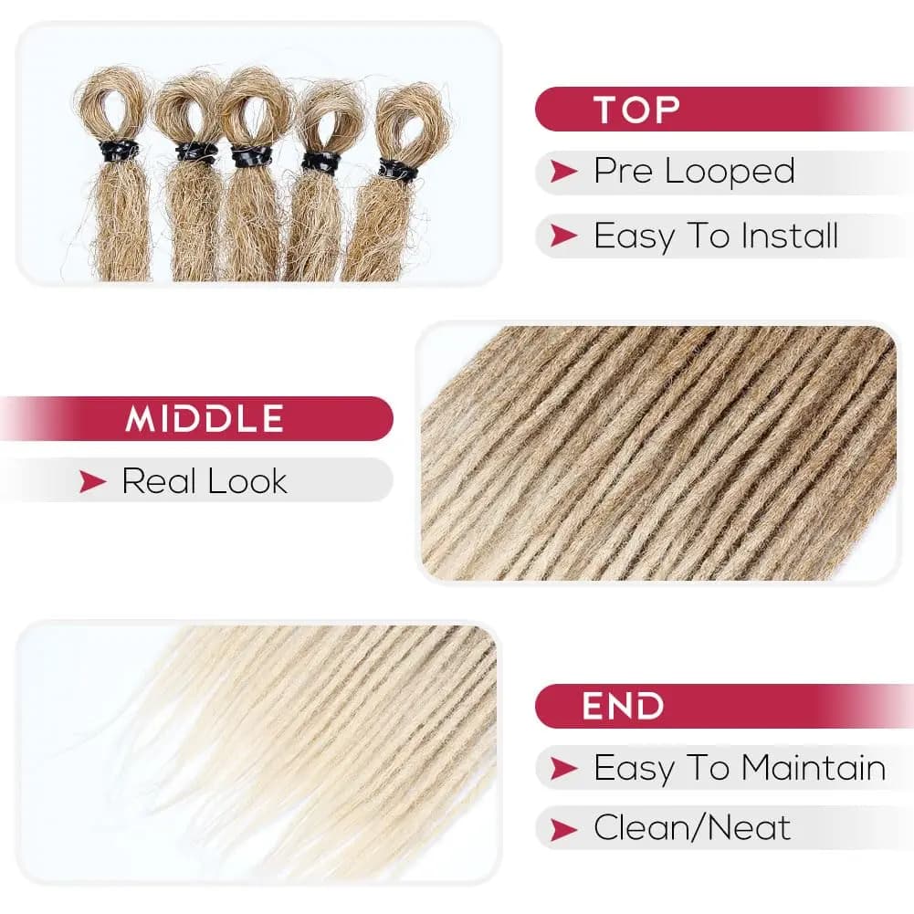 Extensions de Dreadlock synthétiques de 24 pouces, 5 brins, Hippie, couleur ombrée, Style Reggae, tr