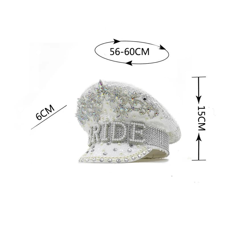 Chapeau militaire de luxe pour femmes, chapeau de luxe à paillettes brûlantes, capitaine sergent, st