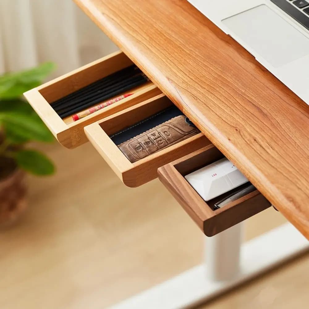 Conteneur de rangement en bois sous le bureau, adhésif, naturel, économie, créatif, GNE, maison