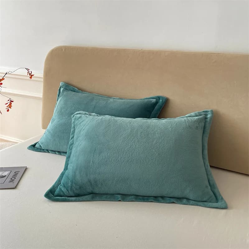 Housse de coussin en velours, couleur unie, funda almohada 48x74cm, taie d'oreiller rectangulaire, 2