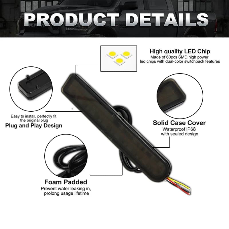 IJDM-Réflecteur de pare-chocs à LED pour Toyota FJ Cruiser TSX, feu arrière, feux de freinage arrièr