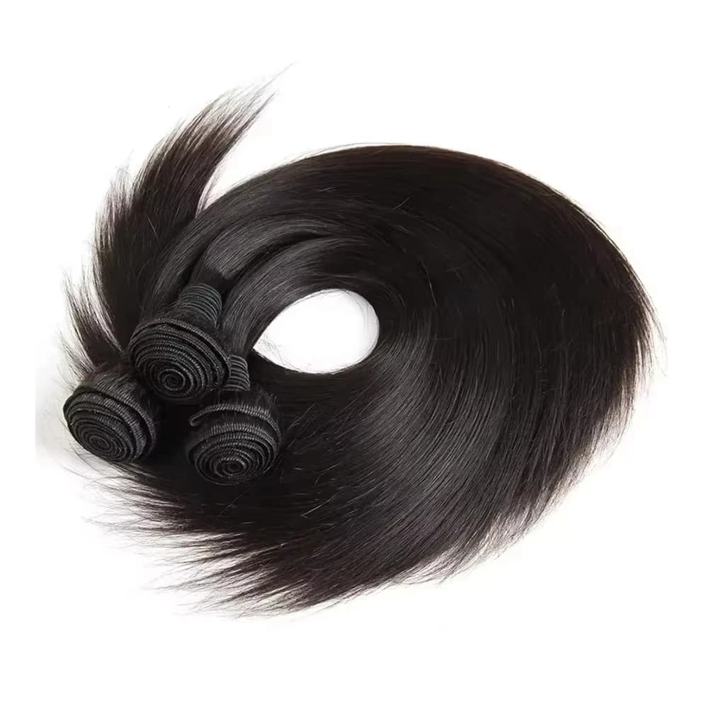 Extensions de Cheveux Humains Lisses Naturels 30-40 Pouces, Grade 16A, Couleur Naturelle Brésilienne