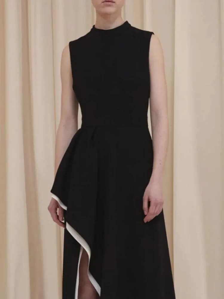 Freeacy – robe de soirée pour femmes, col rond, sans manches, taille haute, fendue sur le côté, long