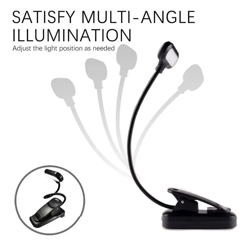 Lampe de bureau LED réglable à clipser, alimentée par batterie, Flexible, pour étude, lecture, livre