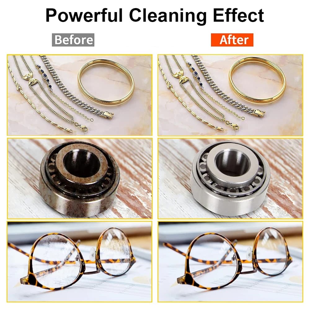 Nettoyeur à ultrasons lunettes nettoyeur de bijoux 40KHZ bain de lavage à ultrasons haute fréquence 