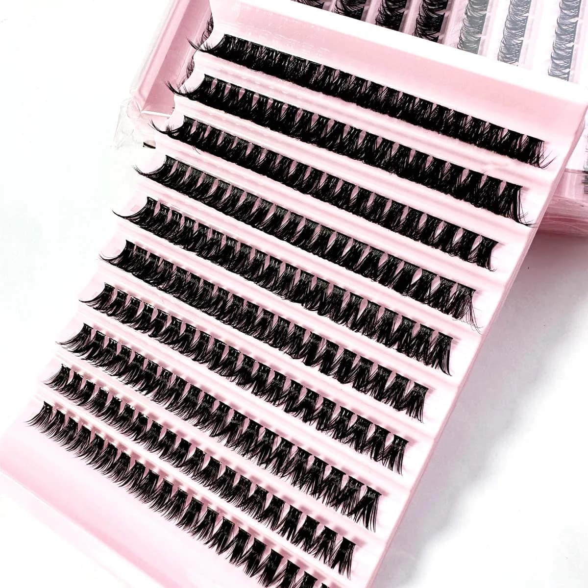 Lot de 200 pièces d'extensions de cils individuels, 8 à 16mm, look naturel, moelleux, réutilisables,