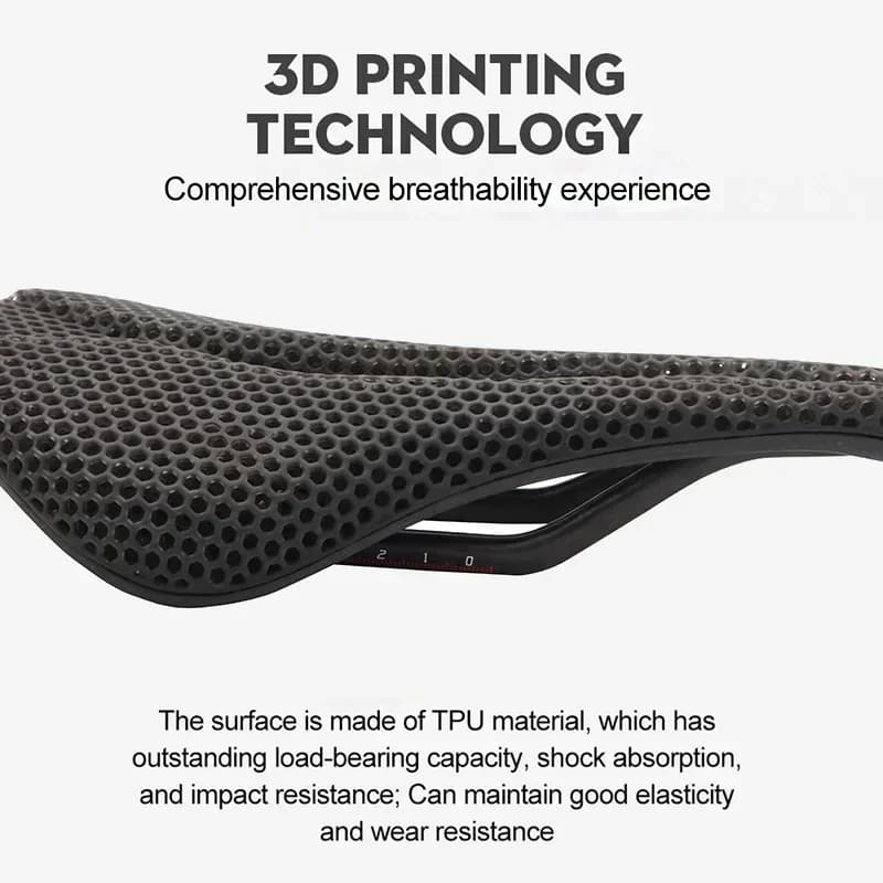 Selle de vélo imprimée en 3D ultralégère en Fiber de carbone, coussin de siège de vélo de route et d