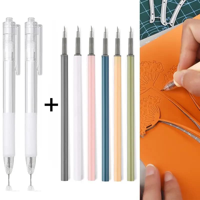 Ensemble de recharge de stylo couteau, utilitaire d'art, couteau découpé en papier, autocollant de S