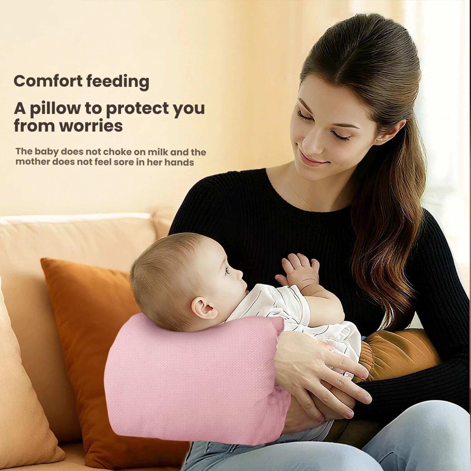 Oreiller d'allaitement doux et en peluche pour bébé, avec bras chauds, parfait pour l'allaitement pe