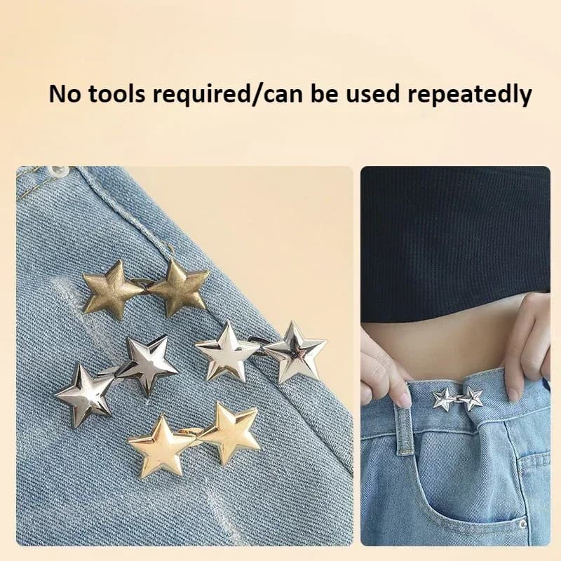Ceinture étoile mentale réglable sans couture, Invisible, boucle en jean, outil de serrage de la tai