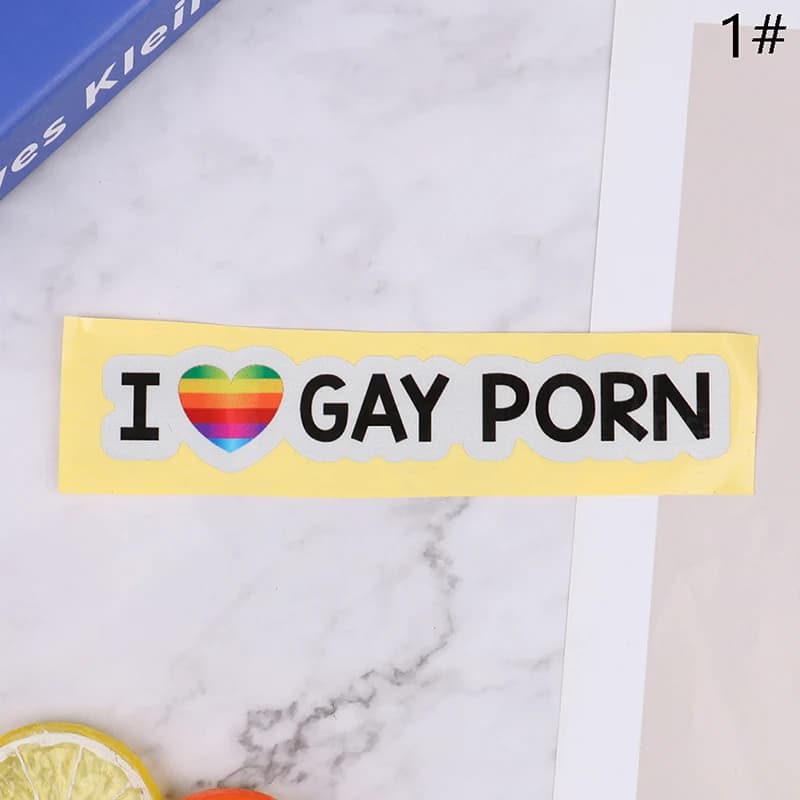 (Été4) 1 autocollant de voiture réfléchissant « I LOVE GAY PORN », autocollant de voiture personnali