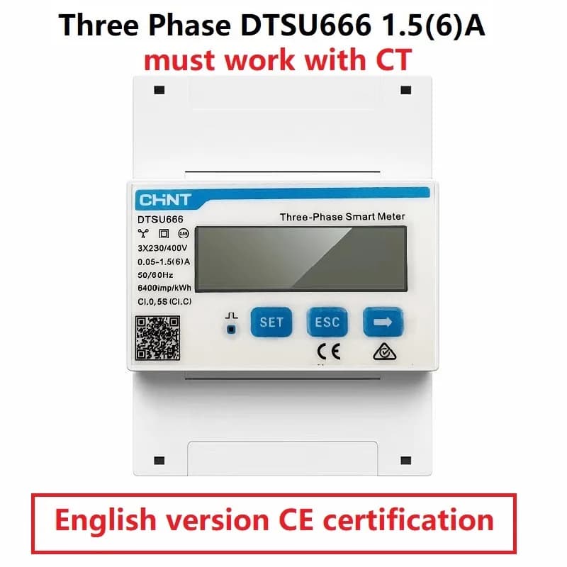 Compteur d'énergie électrique multifonction programmable, CHINT, DDSU666, DTSU666, V,A,W,KWH,VAR, MO