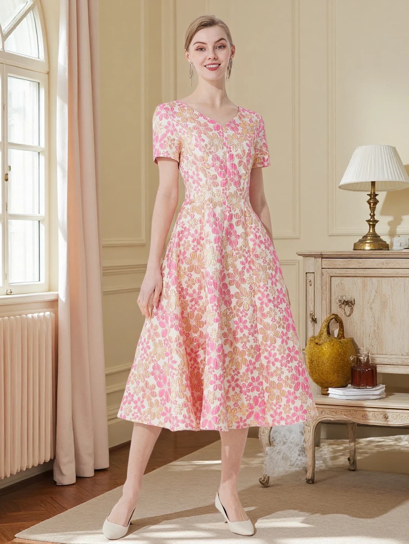 Robe Jacquard élégante et décontractée pour femmes, nouvelle collection printemps été, robe de soiré