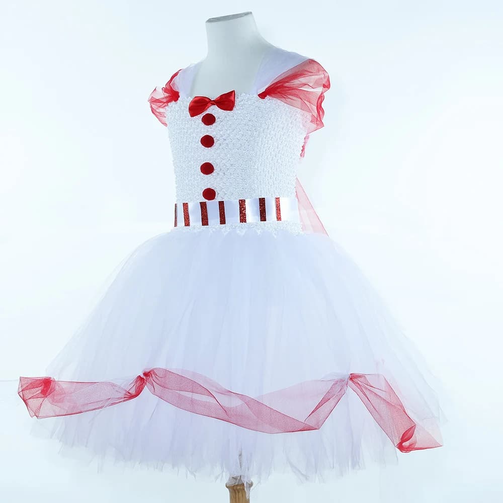 Costume magique nounou Mary Poppins pour enfants, déguisement d'halloween, robe de princesse en Tull