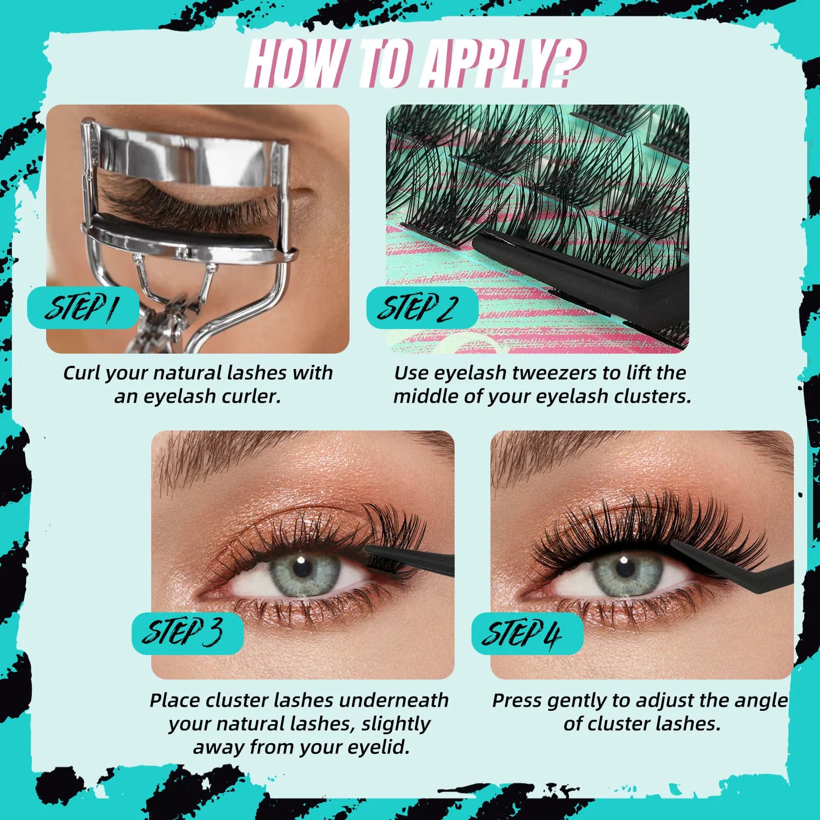 Amzgirl-Kit d'Extensions de Cils avec Pince à Épiler et Dissolvant, DIY, 144 Pièces