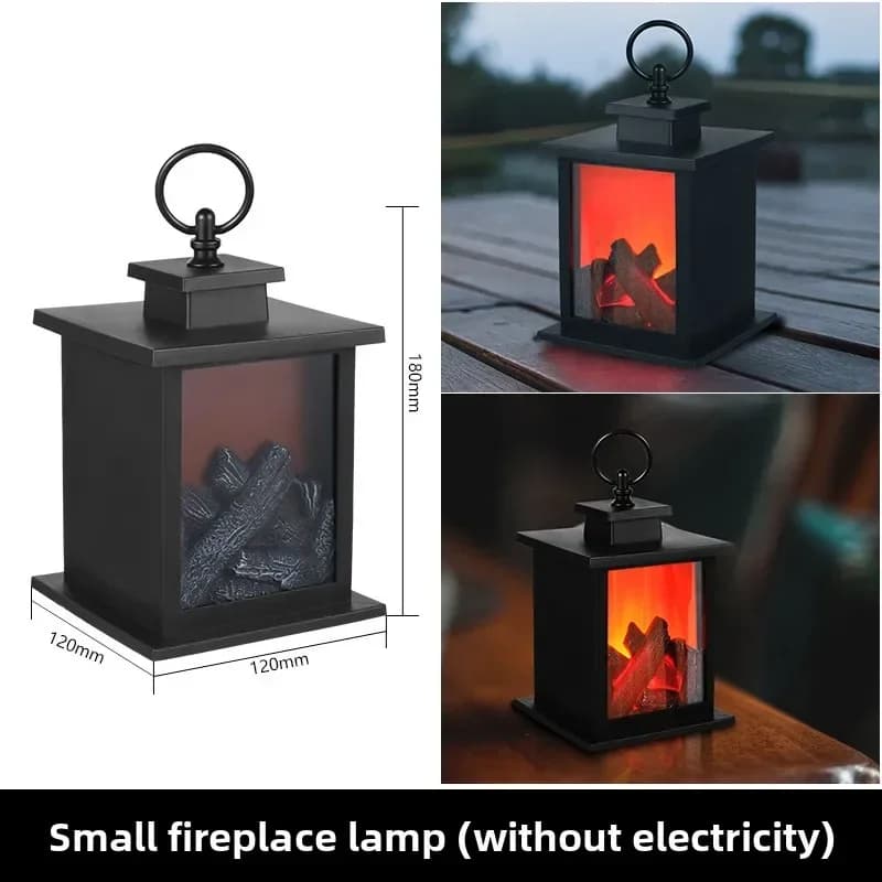 Cheminée à flamme de charbon de bois LED, décoration créative Miniature pour la maison, bougeoir réa