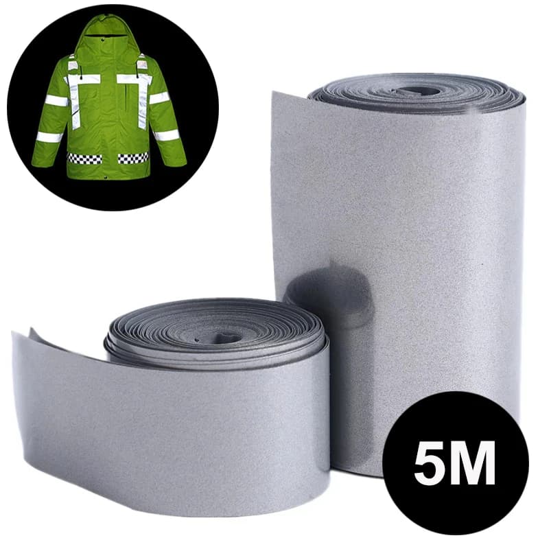Autocollant de bande réfléchissante de 5M, Film de transfert de chaleur hautement réfléchissant, sac