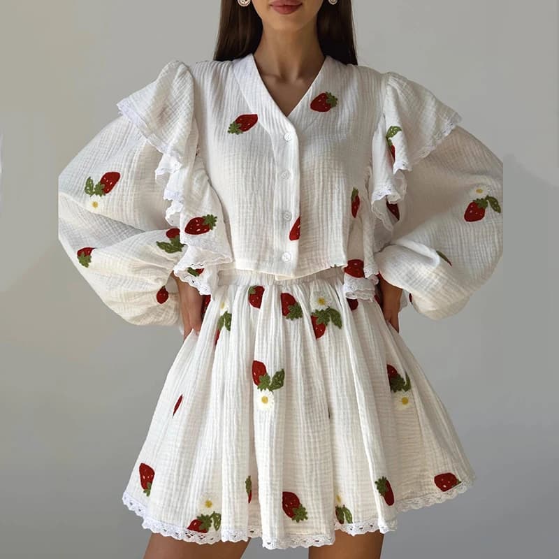 Ensembles de jupes en coton et lin pour dames, col en V, simple boutonnage, mini jupe en Y, beaux ol