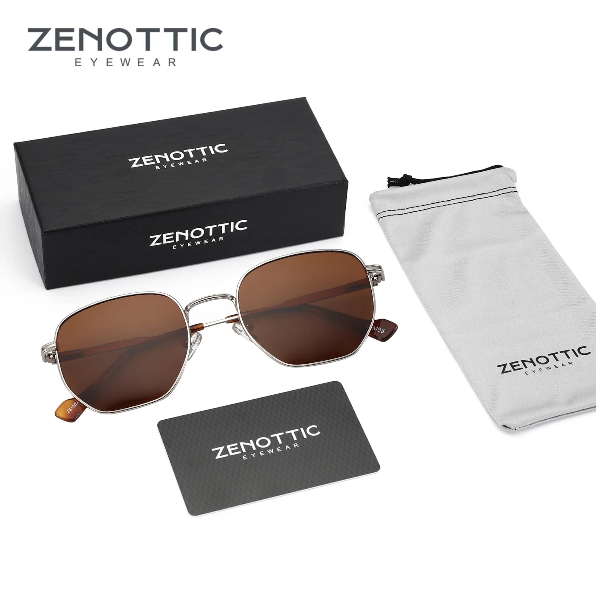 ZENOTTIC – lunettes de soleil rétro polarisées hexagonales pour hommes et femmes, monture métallique