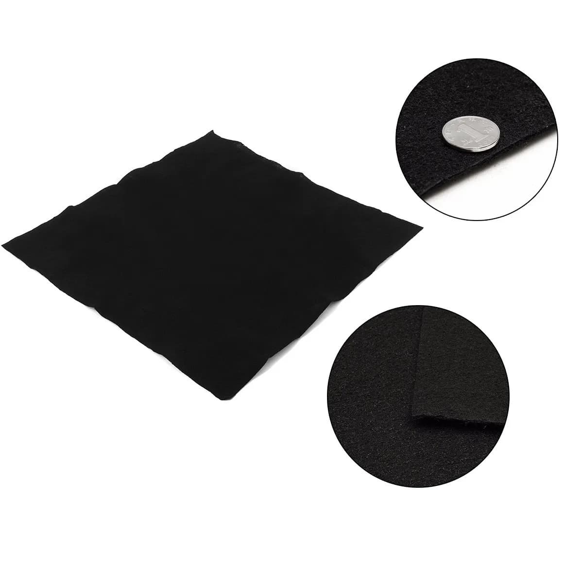 Tissu de maison personnalisé, épaisseur 1m x 1m, 3mm, noir, charbon actif, purificateurs d'air HEPA,