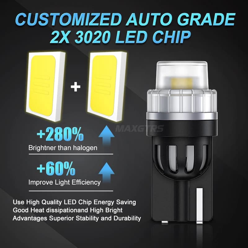 2 ampoules led T10 194 168 w5w 3020 puce voiture DRL feux de dégagement lecture intérieur remplaceme
