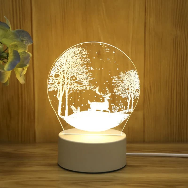 Amour romantique 3D acrylique lampe à LED pour la maison veilleuse pour enfants lampe de Table décor
