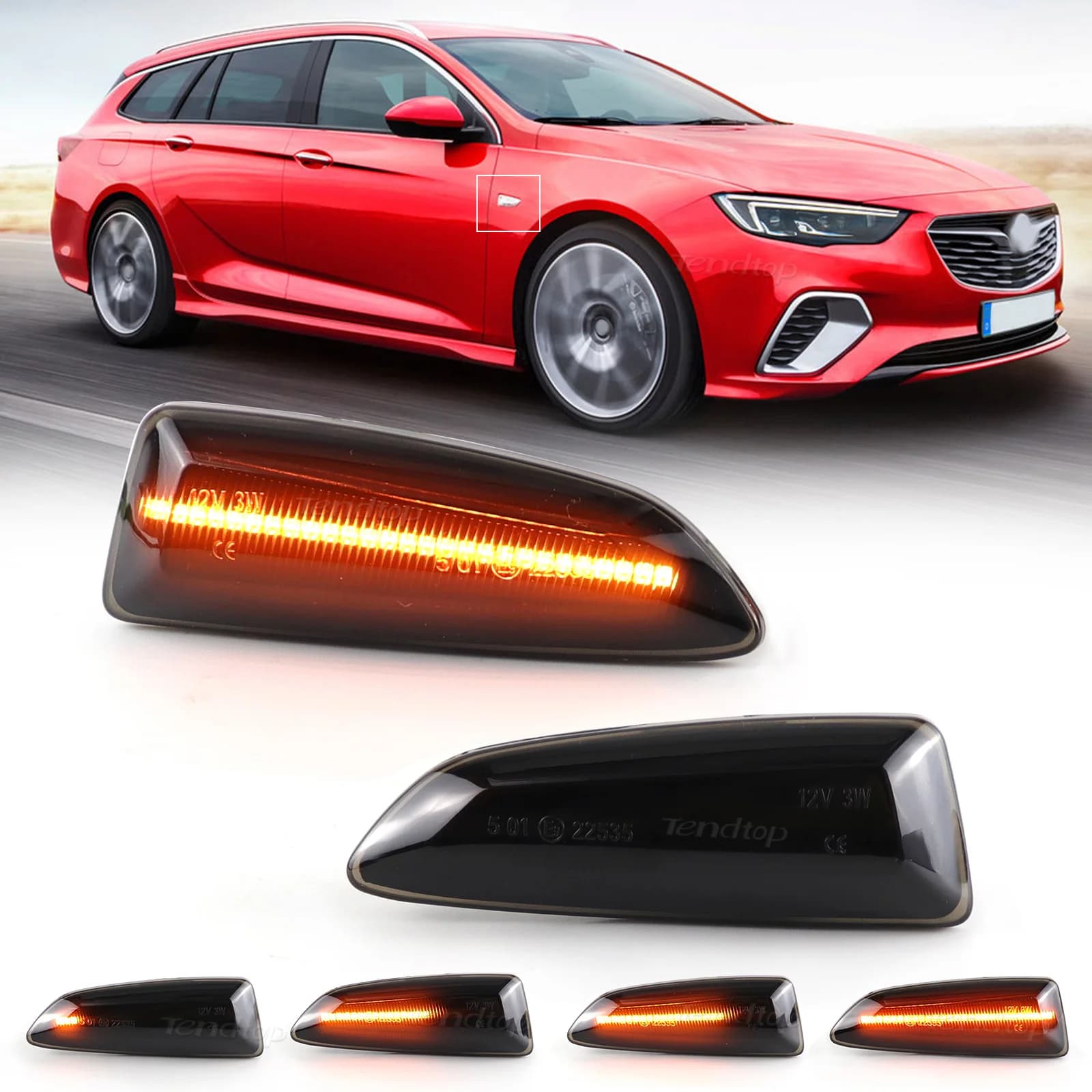 2 clignotants latéraux dynamiques à LED pour Opel Astra J Astra J K Zafira C Insignia B Grandland X