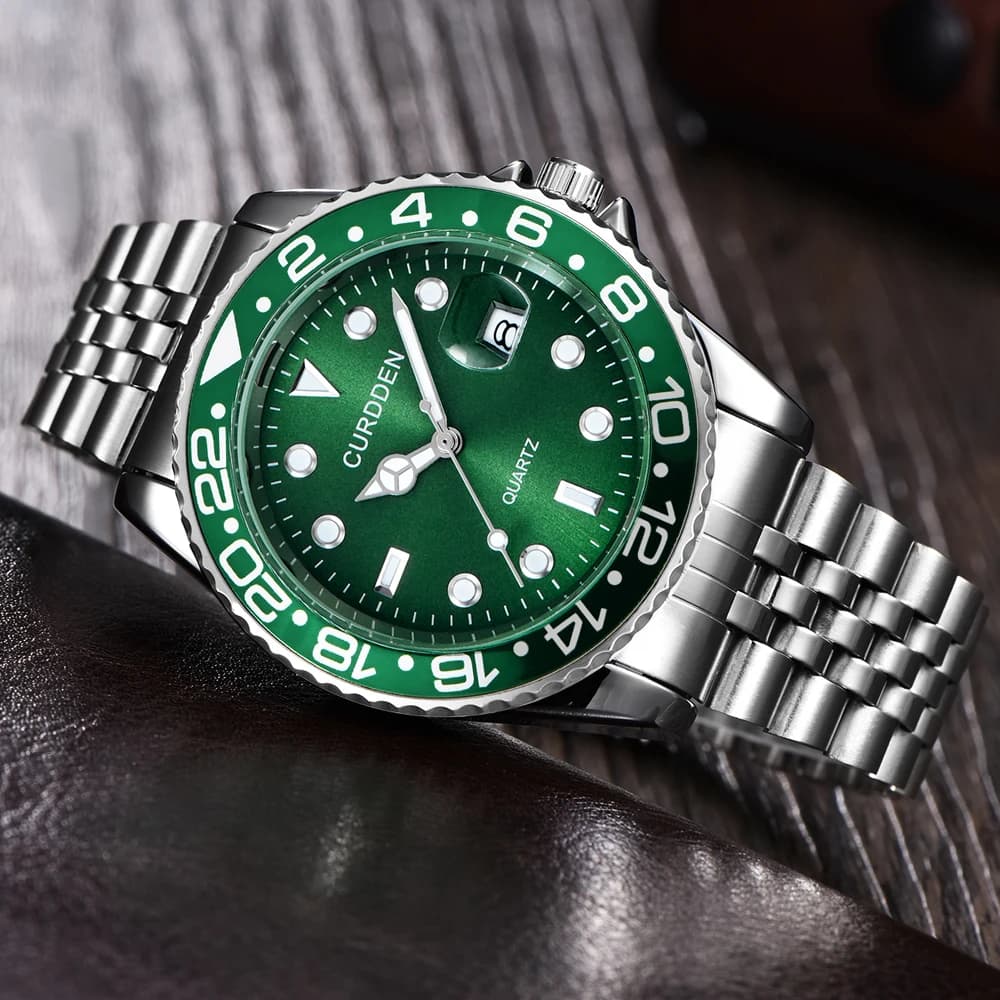 Design Original CURDDEN marque montres pour hommes mode entièrement en acier inoxydable doré Date mo