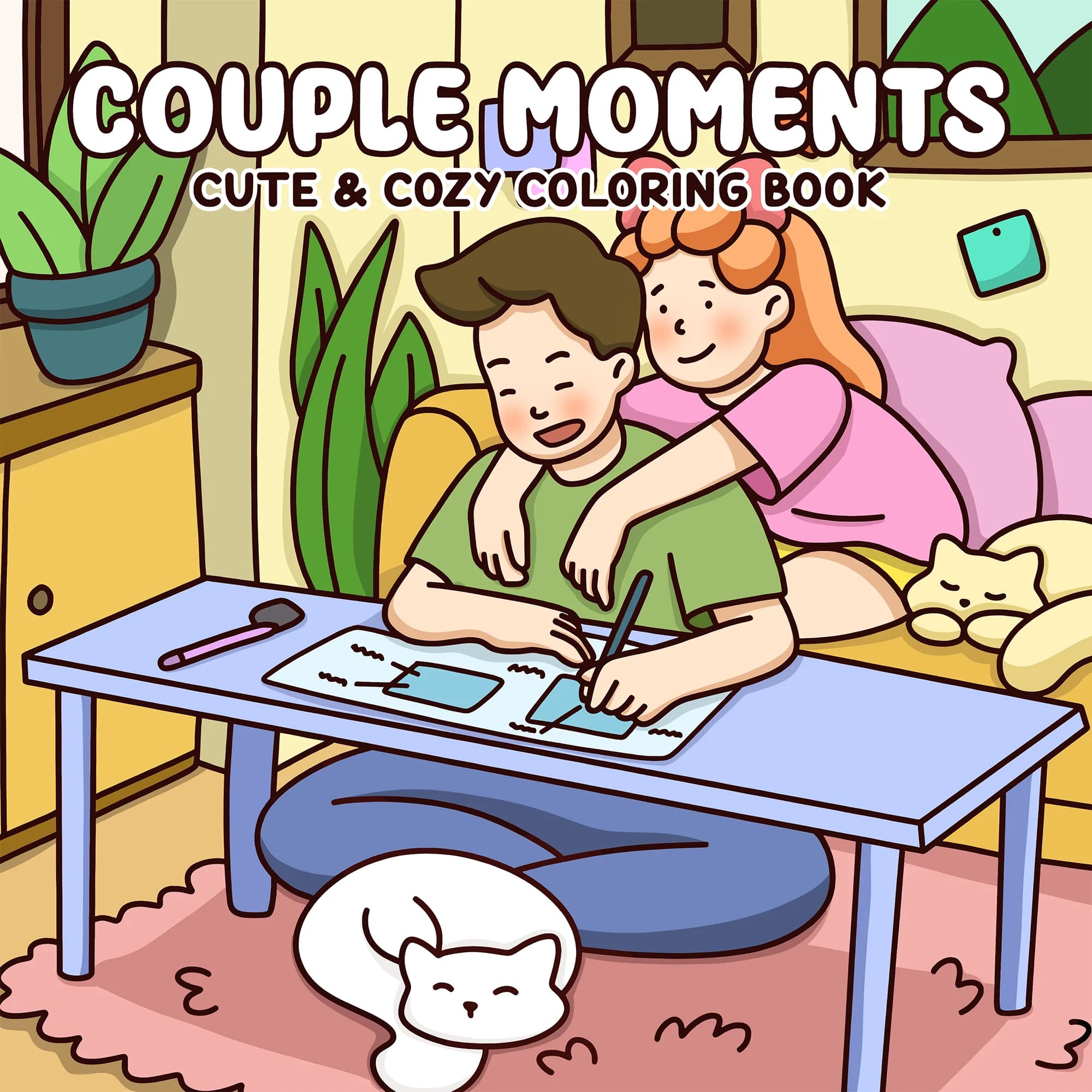 Livre de coloriage pour couples et amis – Un livre d'images avec des designs simples pour soulager l