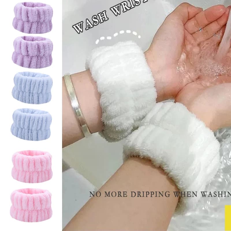 Bracelets de lavage de poignet absorbants, serviette en microfibre douce pour laver le visage, lavag