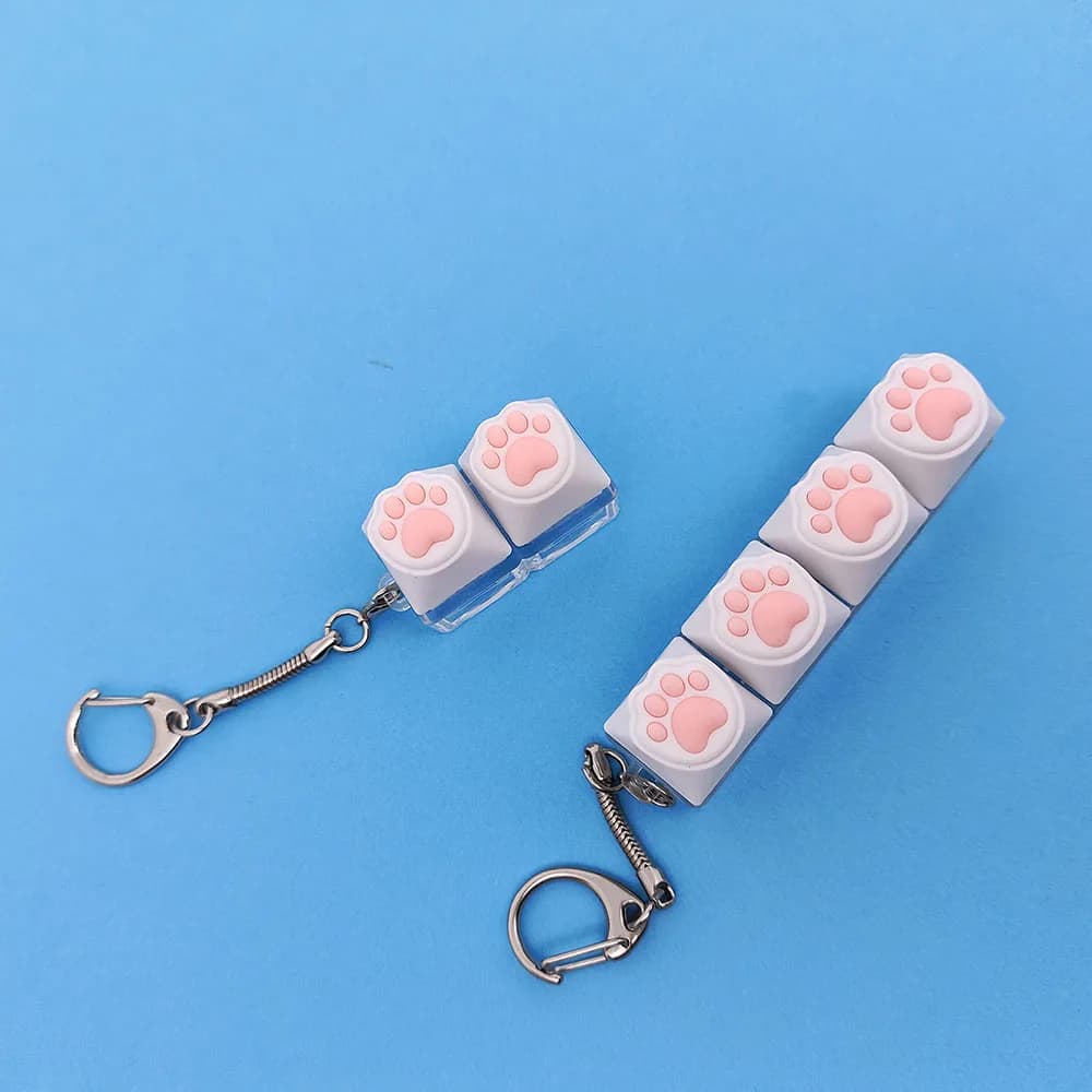 Touches de jouet de décompression du bout des doigts, en Silicone souple, pattes de chat, porte-clés
