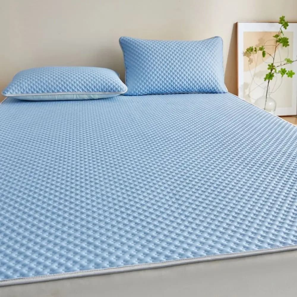 Matelas rafraîchissant respirant, confortable et doux pour la peau, en soie glacée, léger, lavable, 