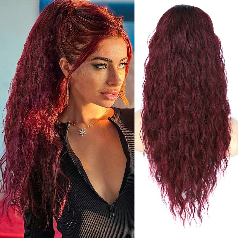 Extension de cheveux queue de cheval ondulée longue bouclée pour femmes postiche queue de cheval syn