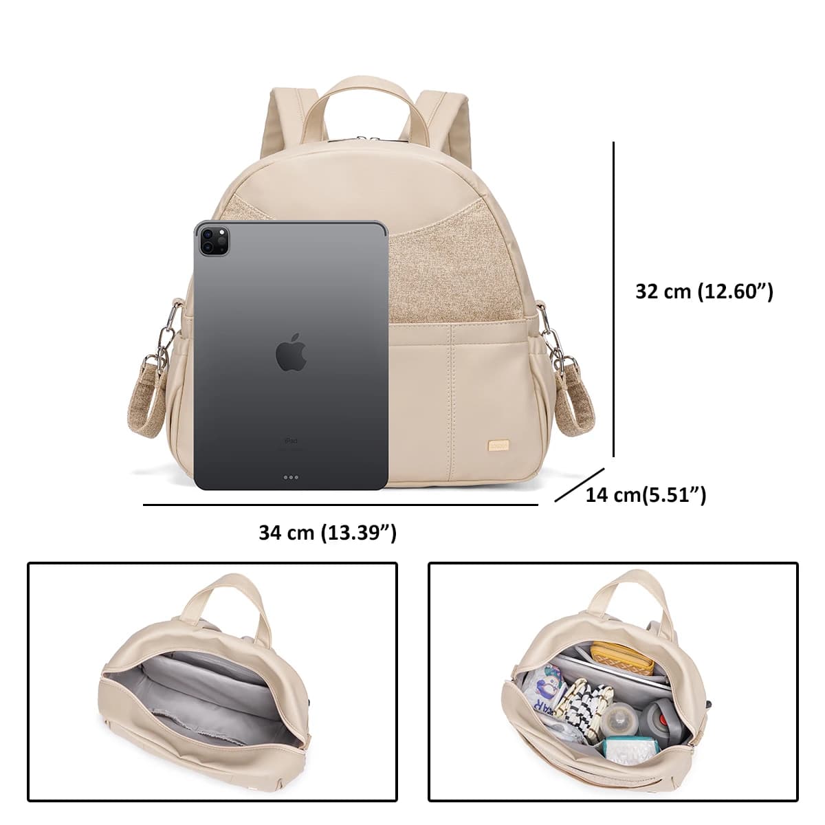 Soboba sac à dos à couches pour femmes sac à langer multifonctionnel de grande capacité avec 2 sangl
