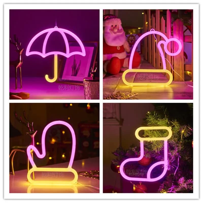 LED lumineux néon nuit manette de jeu feu lune étoile signe modélisation lampe chambre mur Art décor
