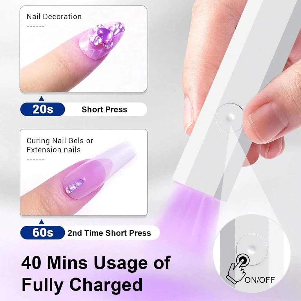 LINMANDA Minicure lumière UV portative pour ongles en Gel lampe à ongles UV Portable lampe à ongles 