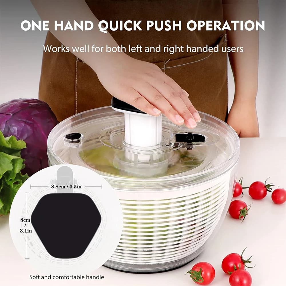 LMETJMA 6.3 QT molette à salade grand séchoir à laitue Spinner à une main presse facile grand séchoi